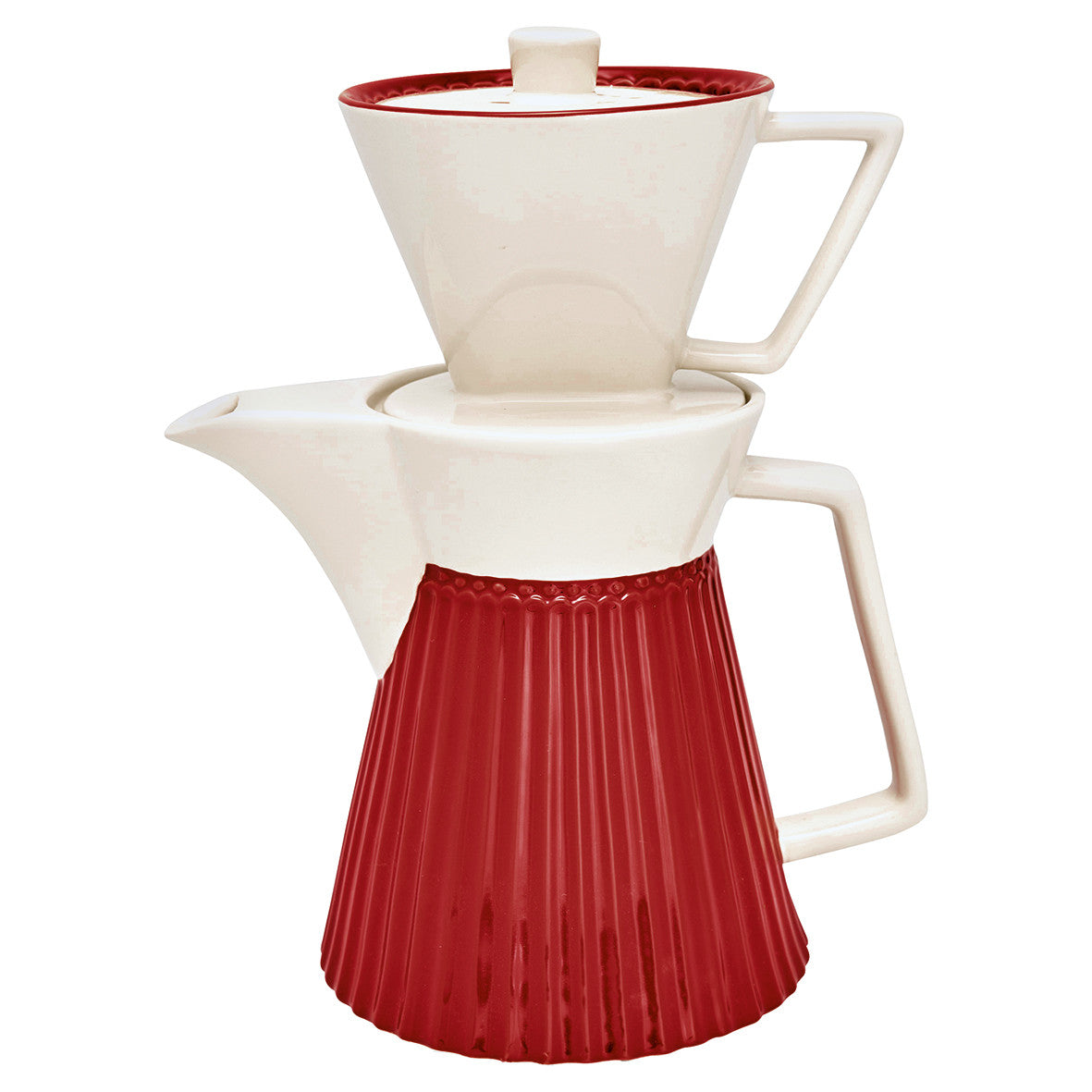 Coffee pot w/filter Alice red