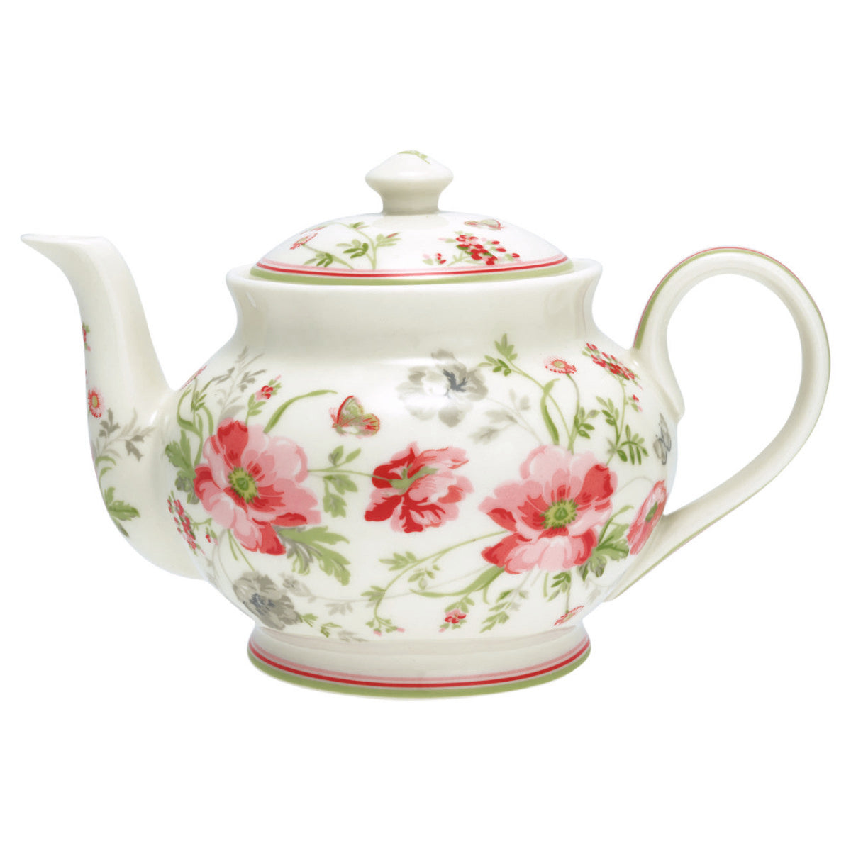 Tea pot Round Meadow white