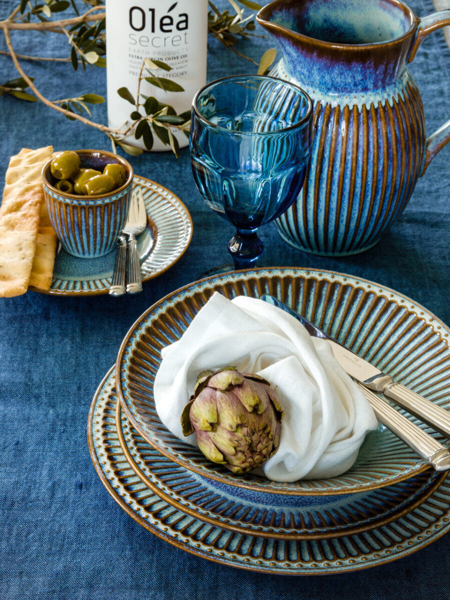 Pasta plate Alice oyster blue